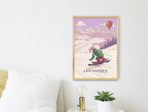 Les Saisies France Ski Resort Poster
