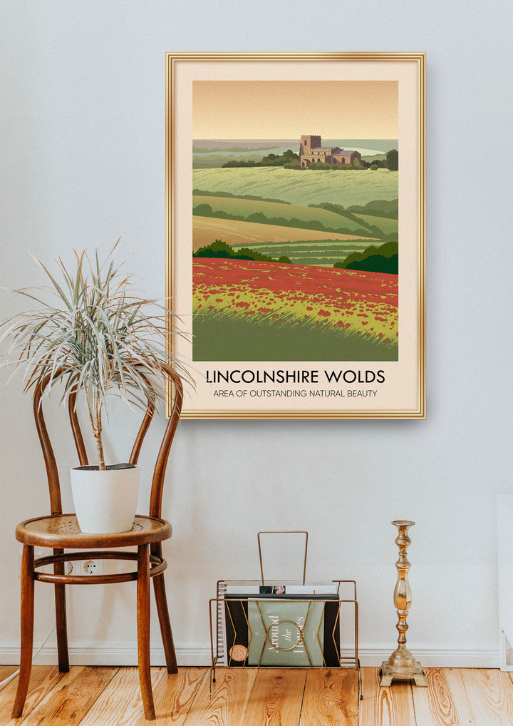 Lincolnshire Wolds AONB Travel Poster