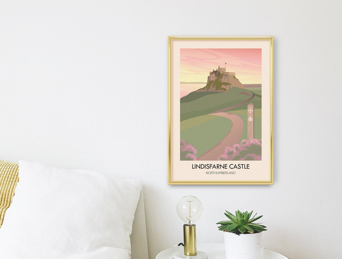 Lindisfarne Castle Northumberland Travel Poster – Bucket List Prints