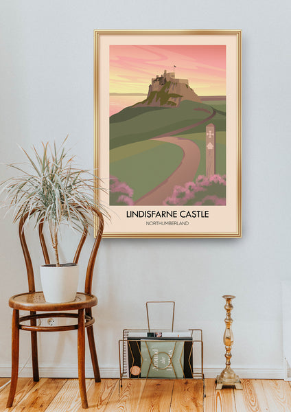 Lindisfarne Castle Northumberland Travel Poster