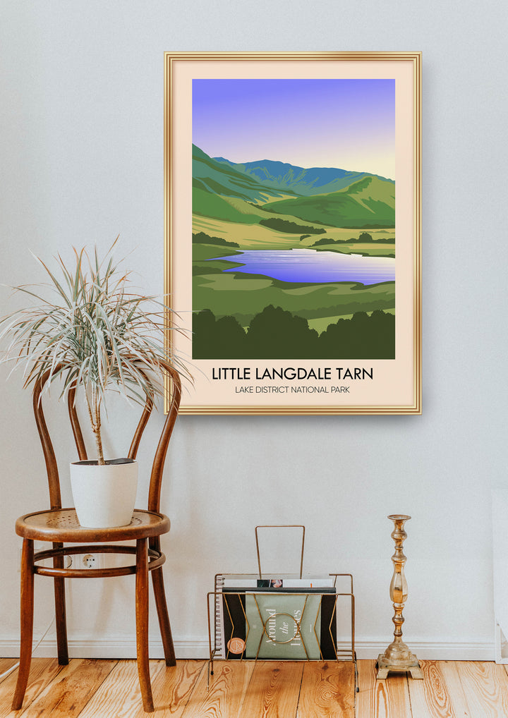 Little Langdale Tarn Lake District Travel Poster