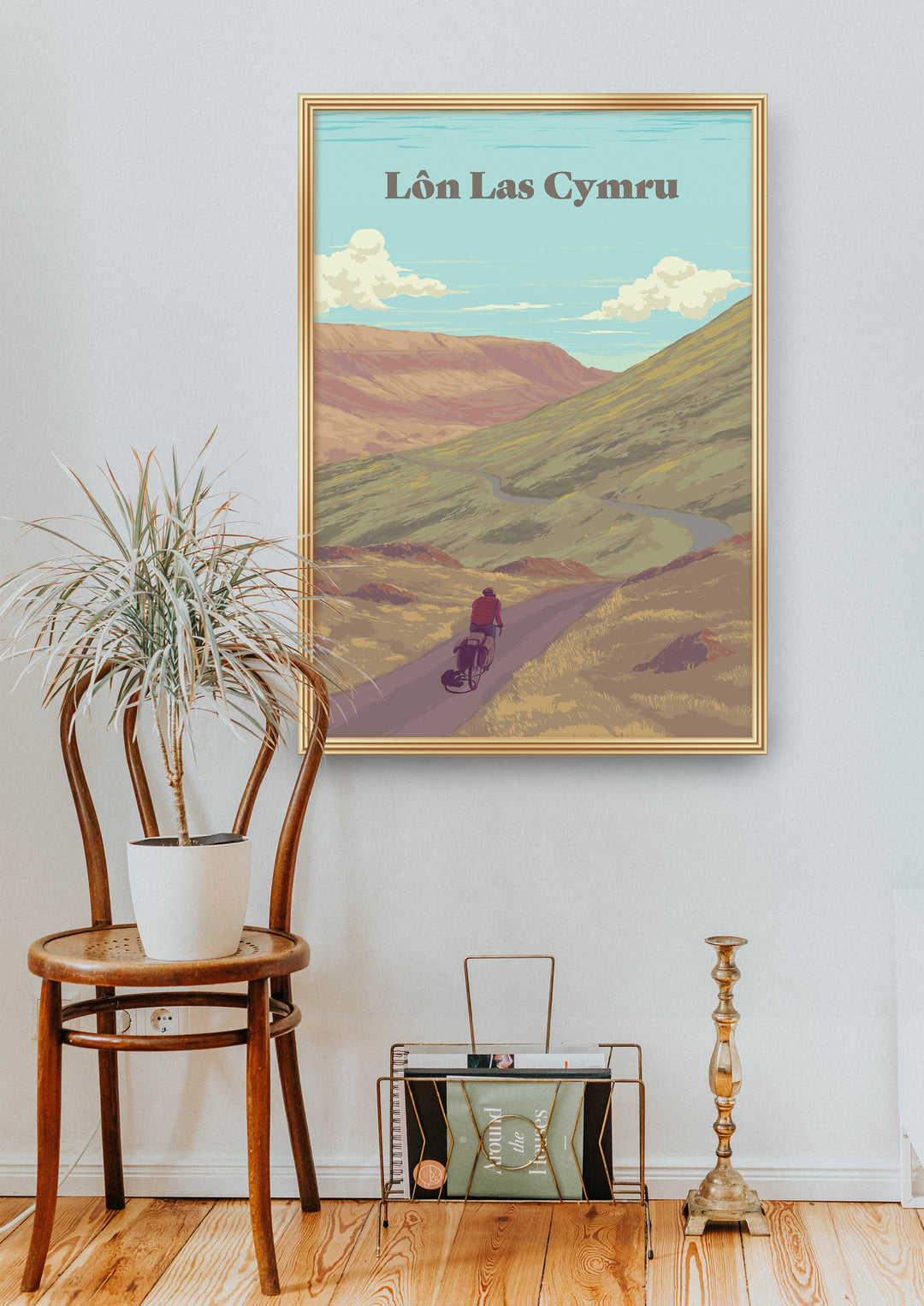 Lon Las Cymru Cycling Travel Poster