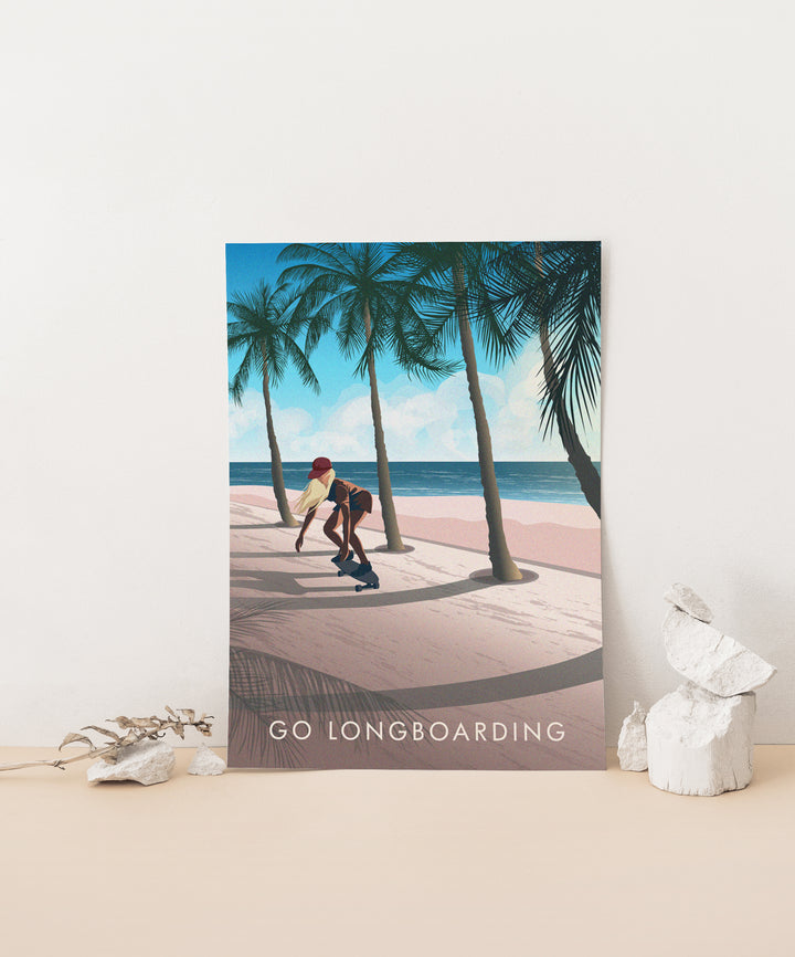 Go Longboarding Travel Poster