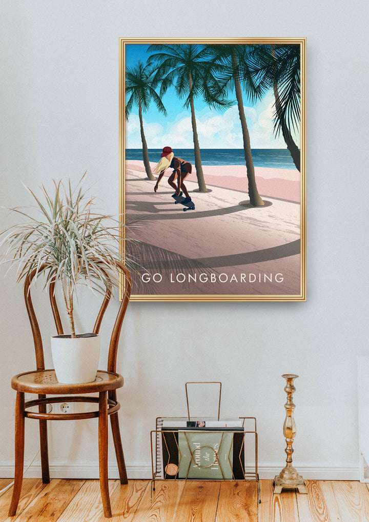 Go Longboarding Travel Poster