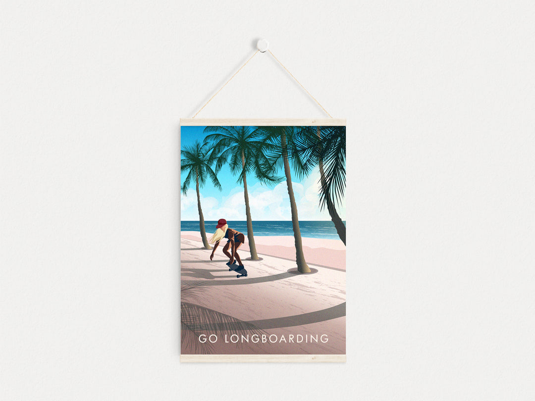 Go Longboarding Travel Poster