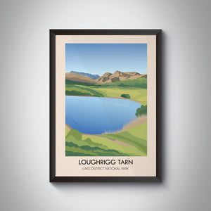 Loughrigg Tarn Lake District Travel Poster