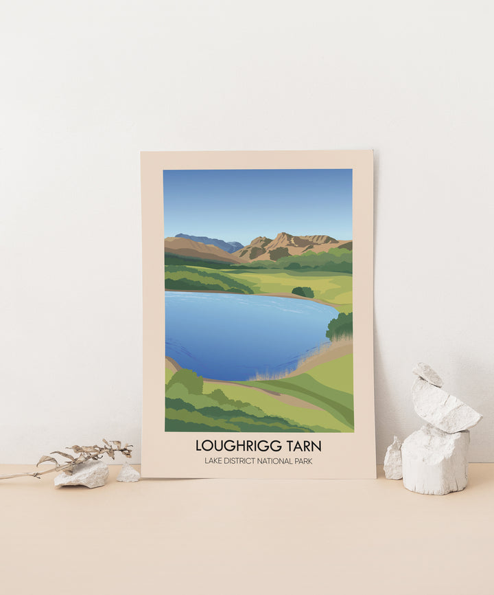 Loughrigg Tarn Lake District Travel Poster