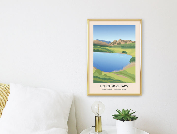 Loughrigg Tarn Lake District Travel Poster