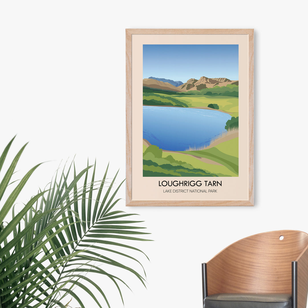 Loughrigg Tarn Lake District Travel Poster