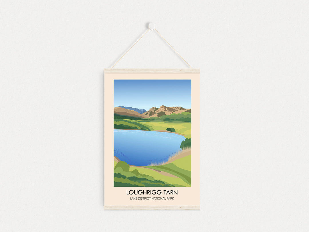 Loughrigg Tarn Lake District Travel Poster