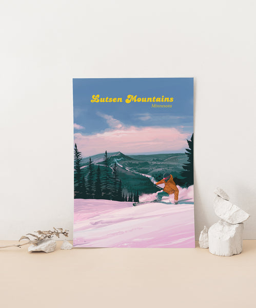 Lutsen Mountains Ski Resort Travel Poster