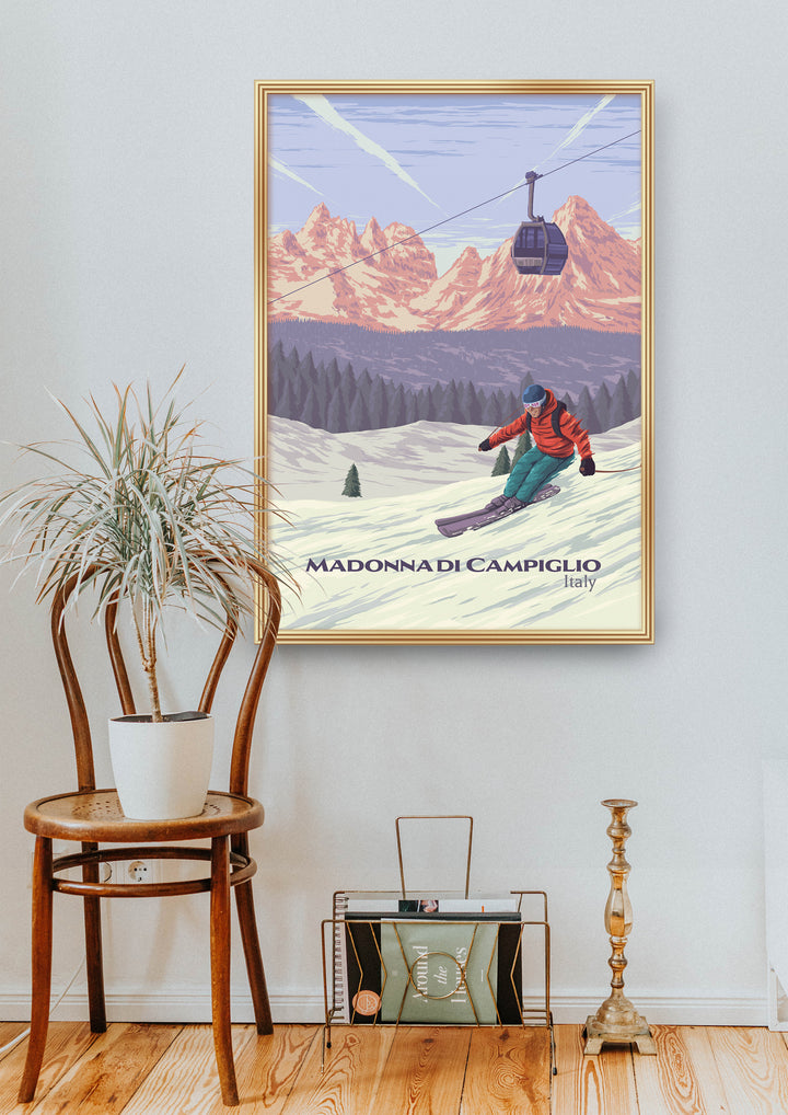 Madonna di Campiglio Ski Resort Travel Poster