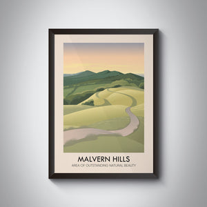 Malvern Hills AONB Travel Poster