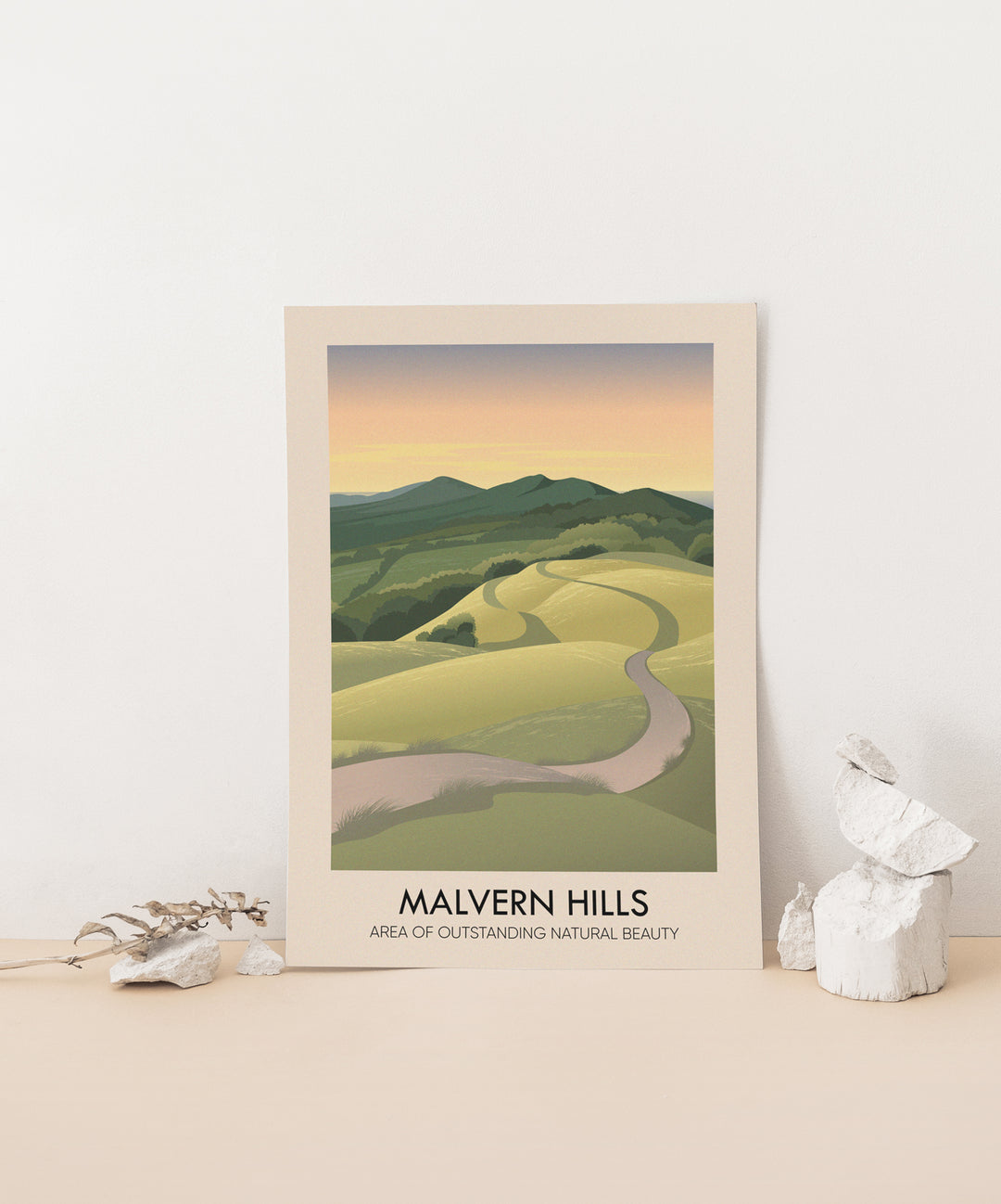 Malvern Hills AONB Travel Poster