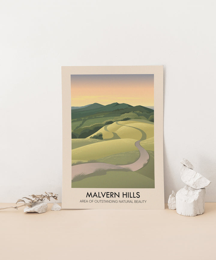 Malvern Hills AONB Travel Poster