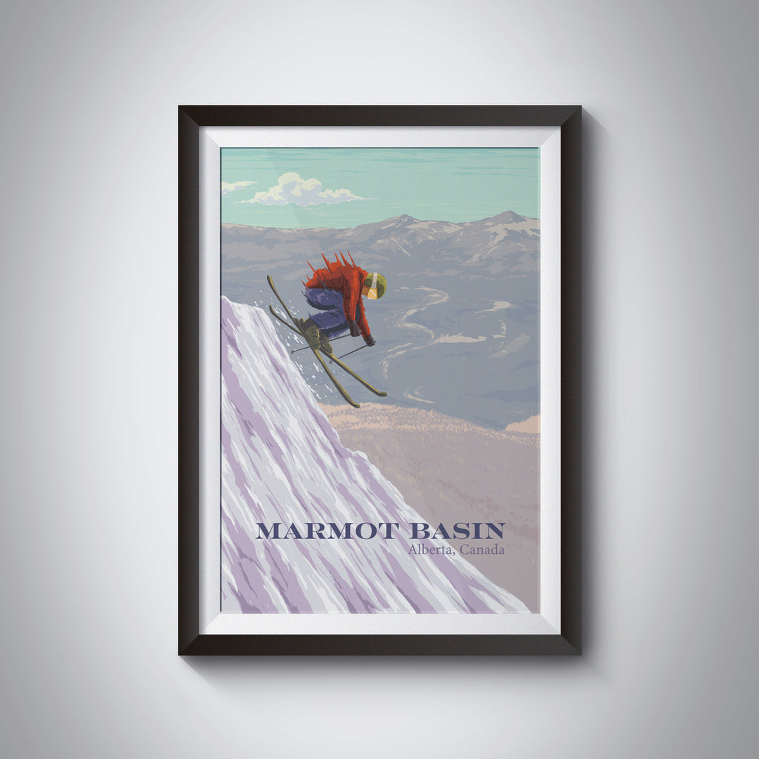 Marmot Basin Ski Resort Travel Poster