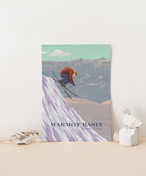 Marmot Basin Ski Resort Travel Poster