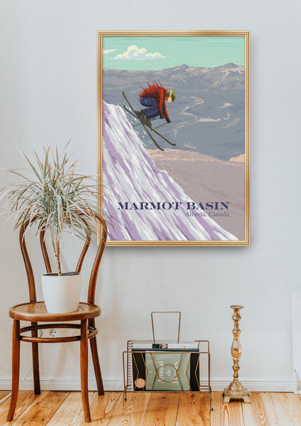 Marmot Basin Ski Resort Travel Poster