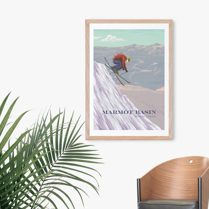 Marmot Basin Ski Resort Travel Poster