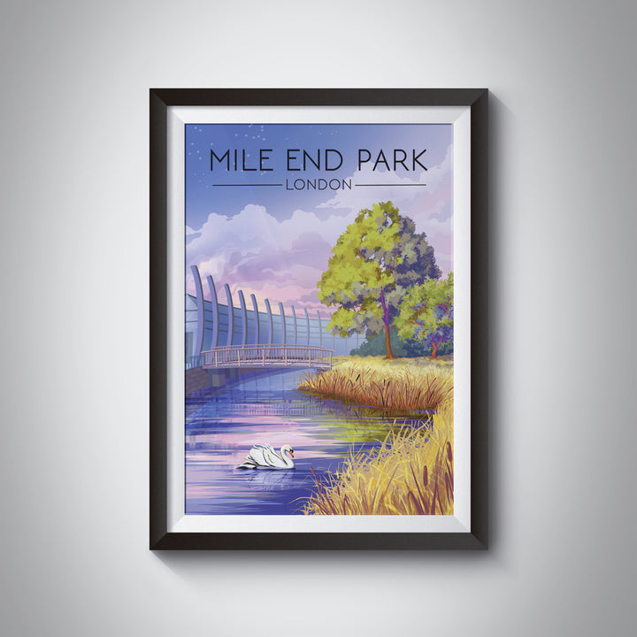 Mile End Park London Travel Poster