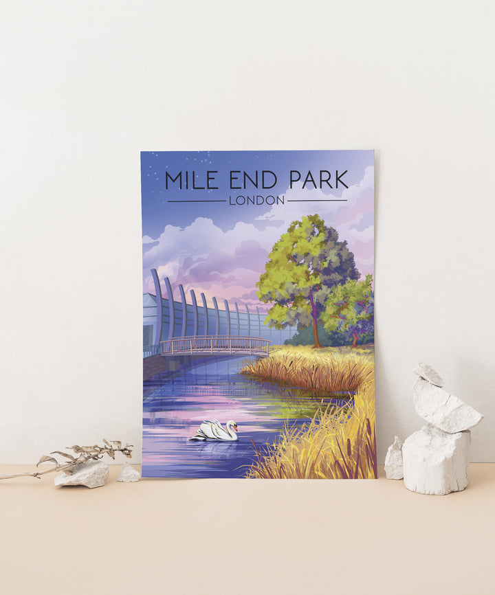 Mile End Park London Travel Poster