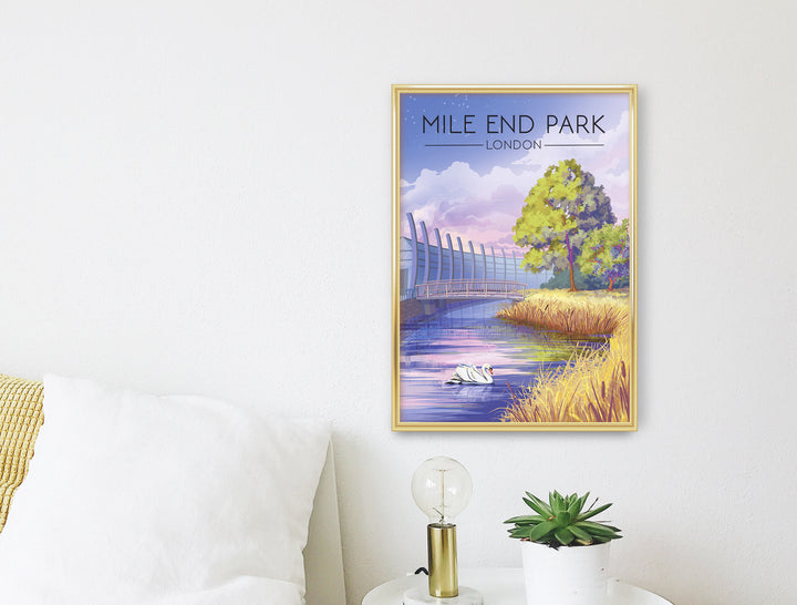 Mile End Park London Travel Poster