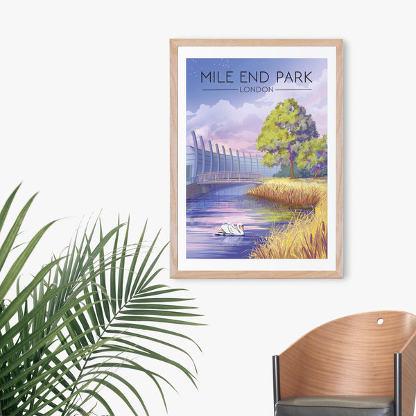 Mile End Park London Travel Poster