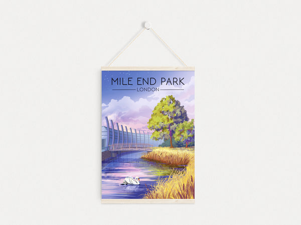 Mile End Park London Travel Poster