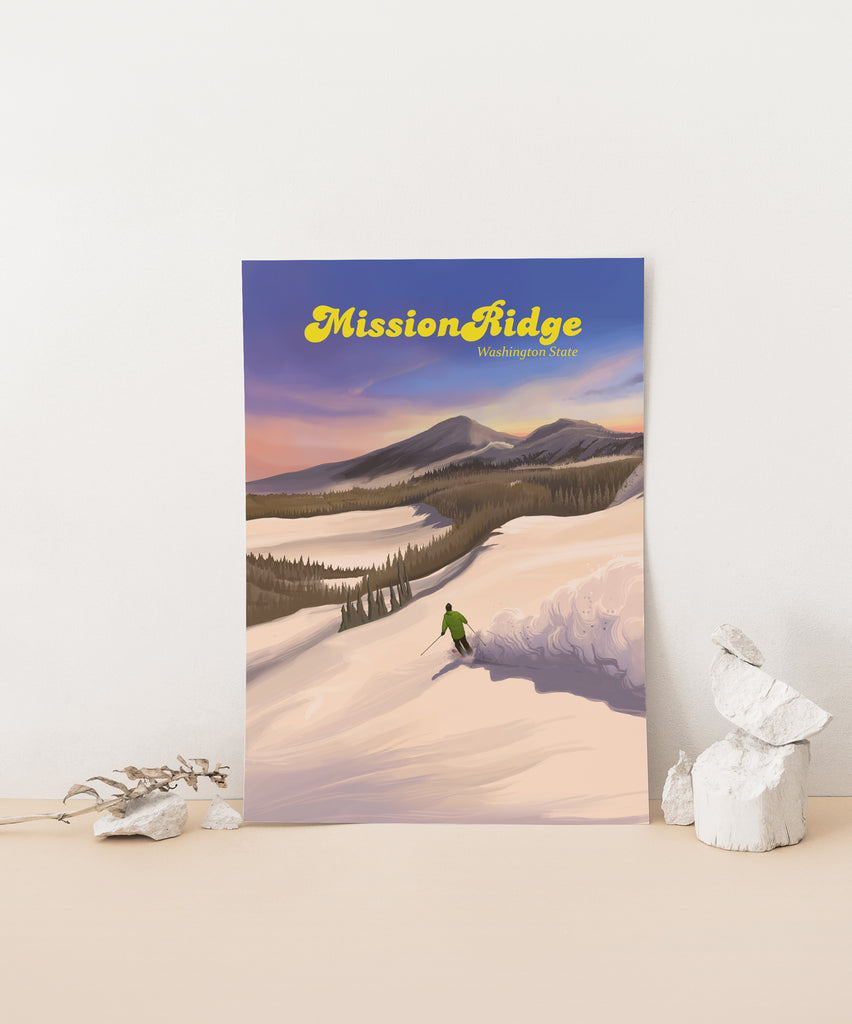 Mission Ridge Ski Resort Travel Poster – Bucket List Prints