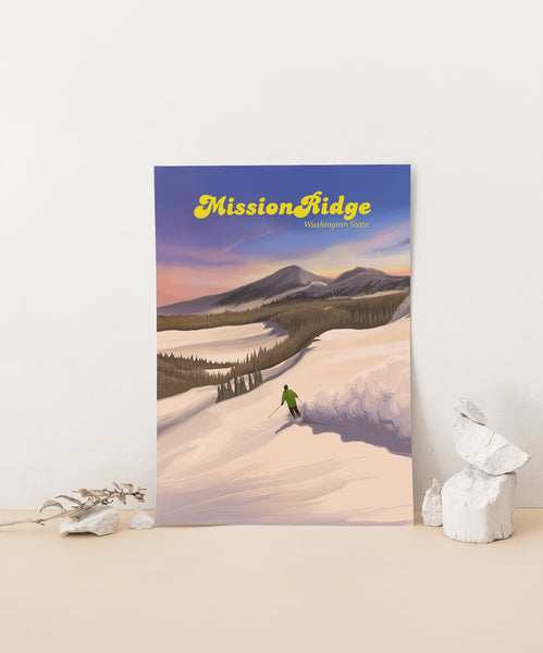 Mission Ridge Ski Resort Travel Poster