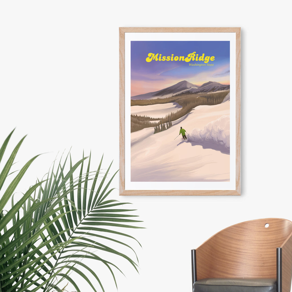 Mission Ridge Ski Resort Travel Poster – Bucket List Prints