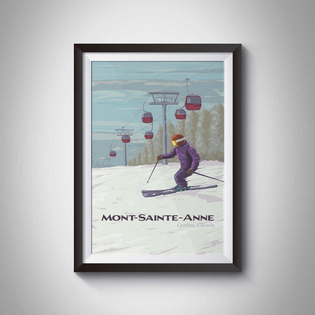 Mont Sainte Anne Quebec Ski Resort Travel Poster