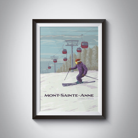 Mont Sainte Anne Quebec Ski Resort Travel Poster