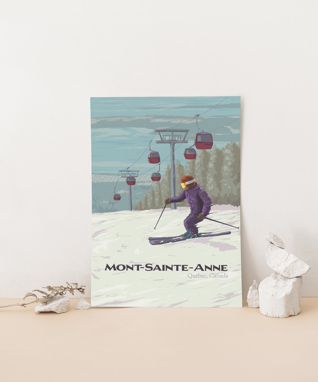 Mont Sainte Anne Quebec Ski Resort Travel Poster