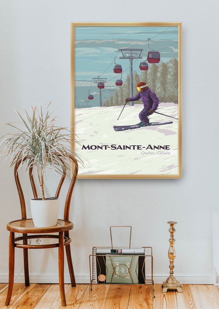 Mont Sainte Anne Quebec Ski Resort Travel Poster