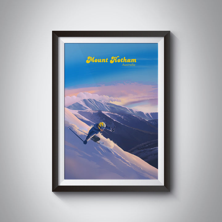 Mount Hotham Australia Ski Resort Travel Poster