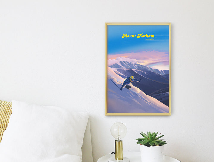 Mount Hotham Australia Ski Resort Travel Poster