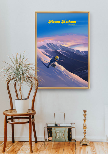Mount Hotham Australia Ski Resort Travel Poster