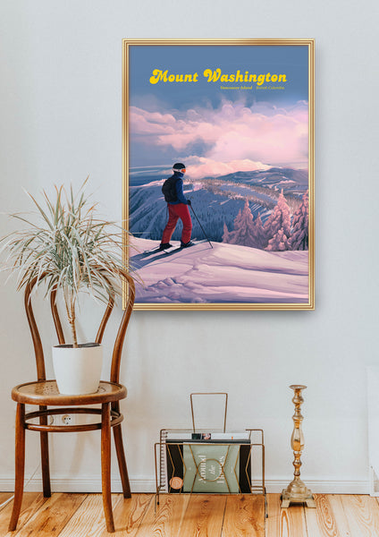 Mount Washington Canada Ski Resort Travel Poster