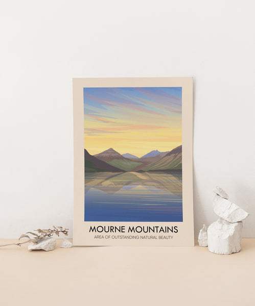 Mourne Mountains AONB Travel Poster