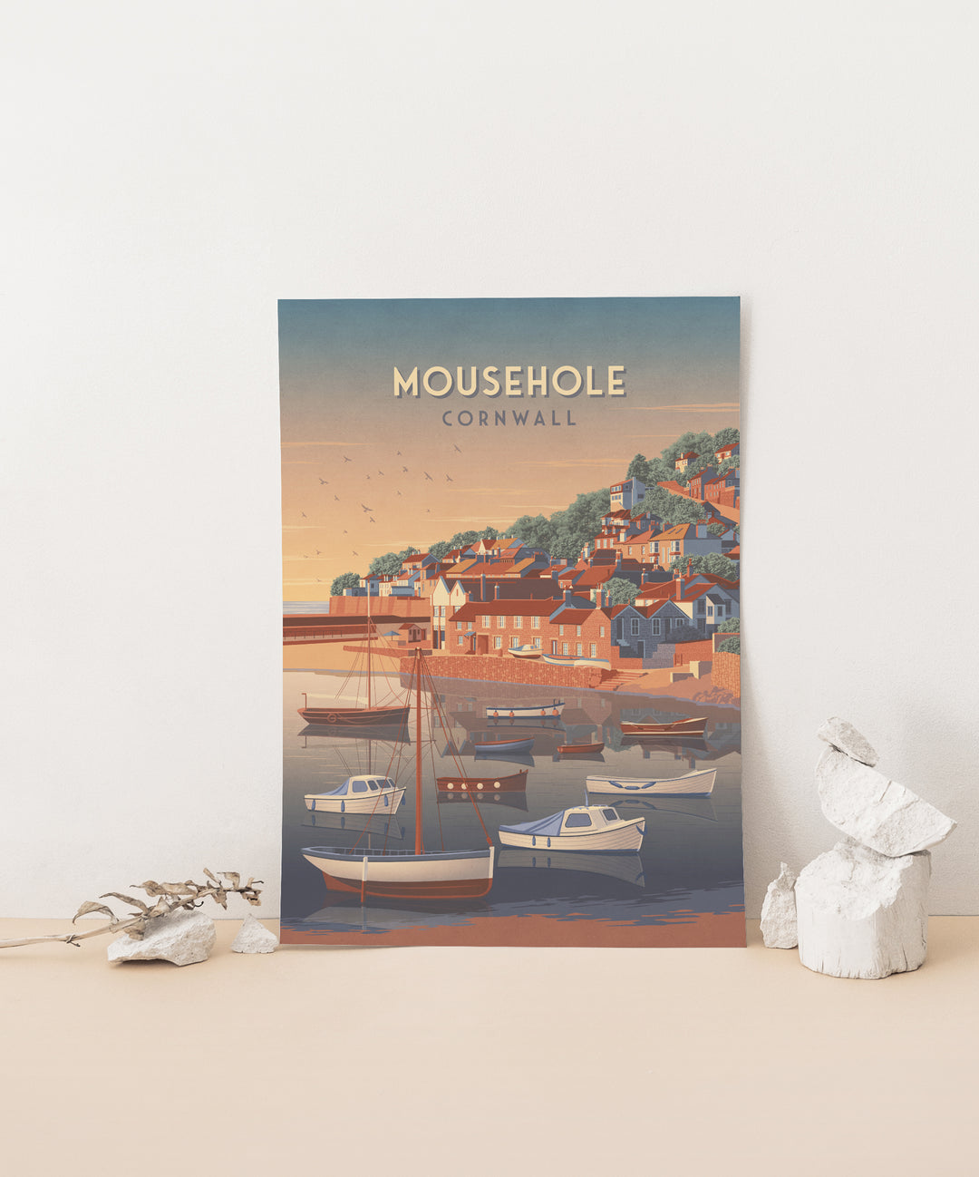 Mousehole Cornwall Travel Poster