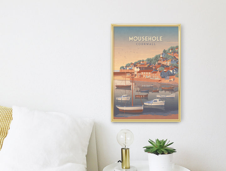 Mousehole Cornwall Travel Poster