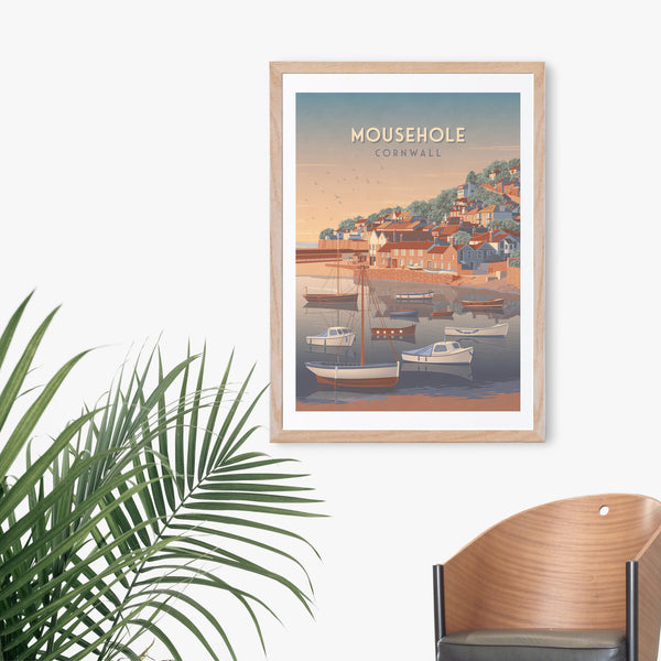 Mousehole Cornwall Travel Poster