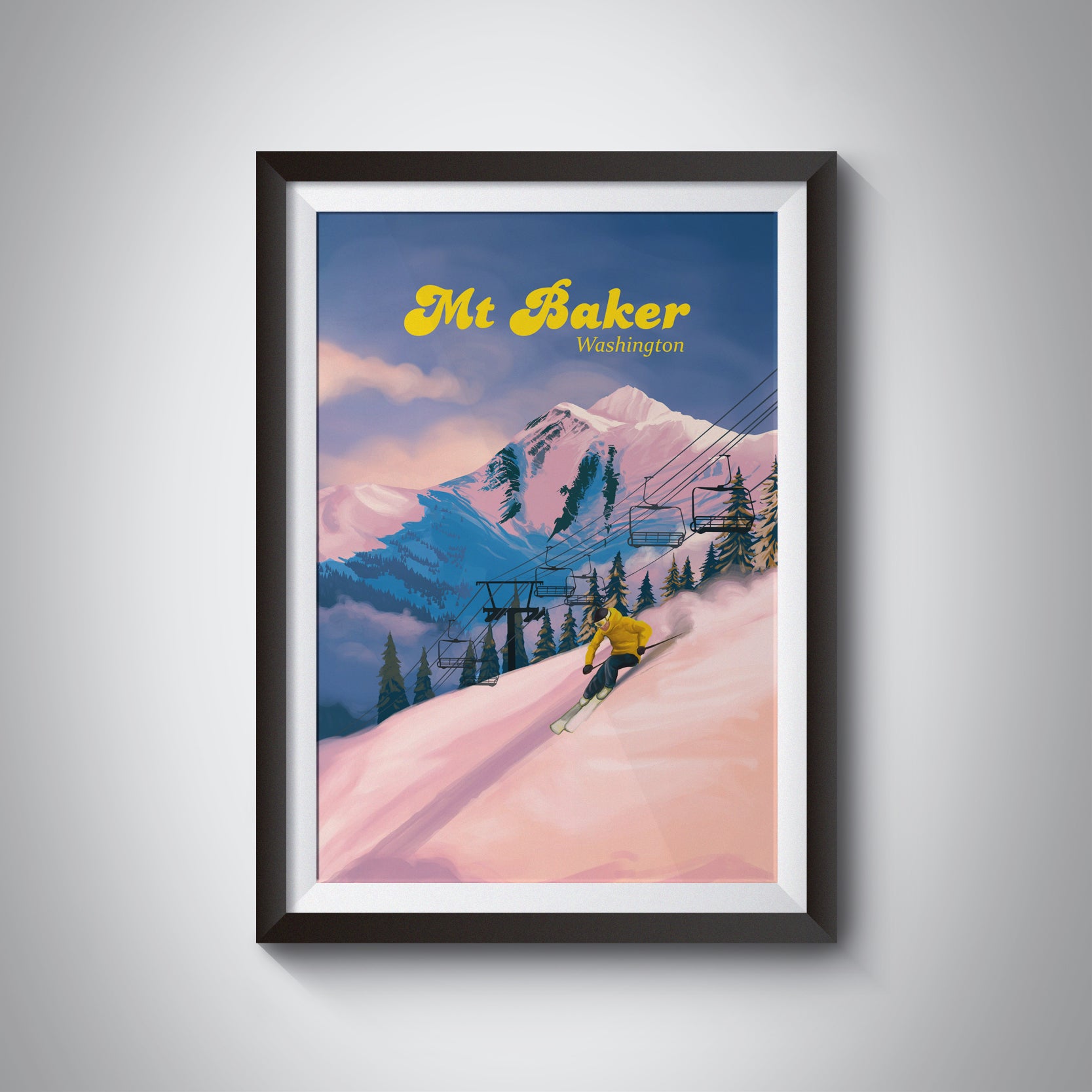 Mt Baker Ski Resort Travel Poster