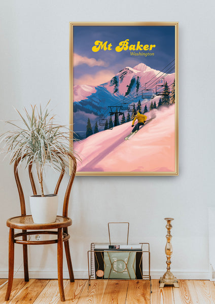 Mt Baker Ski Resort Travel Poster