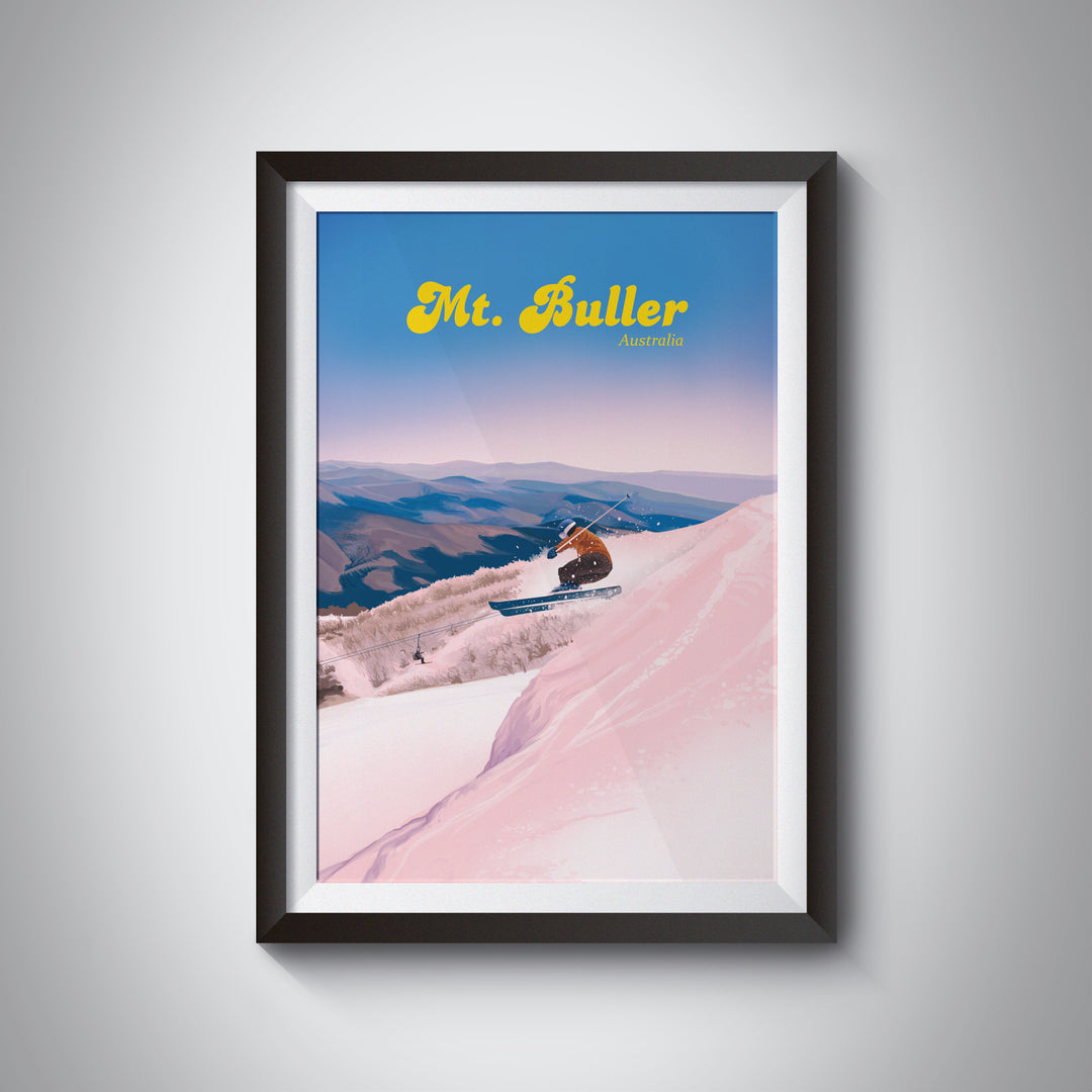 Mt Buller Australia Ski Resort Travel Poster