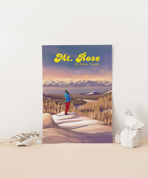 Mount Rose Ski Tahoe Ski Resort Travel Poster