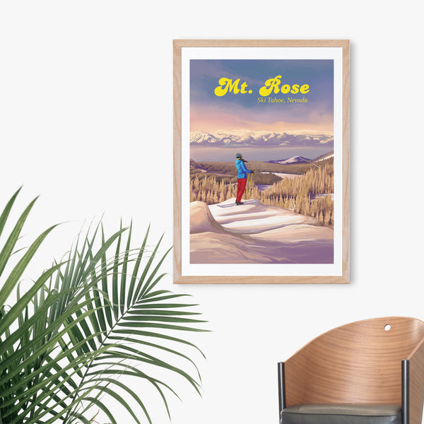 Mount Rose Ski Tahoe Ski Resort Travel Poster