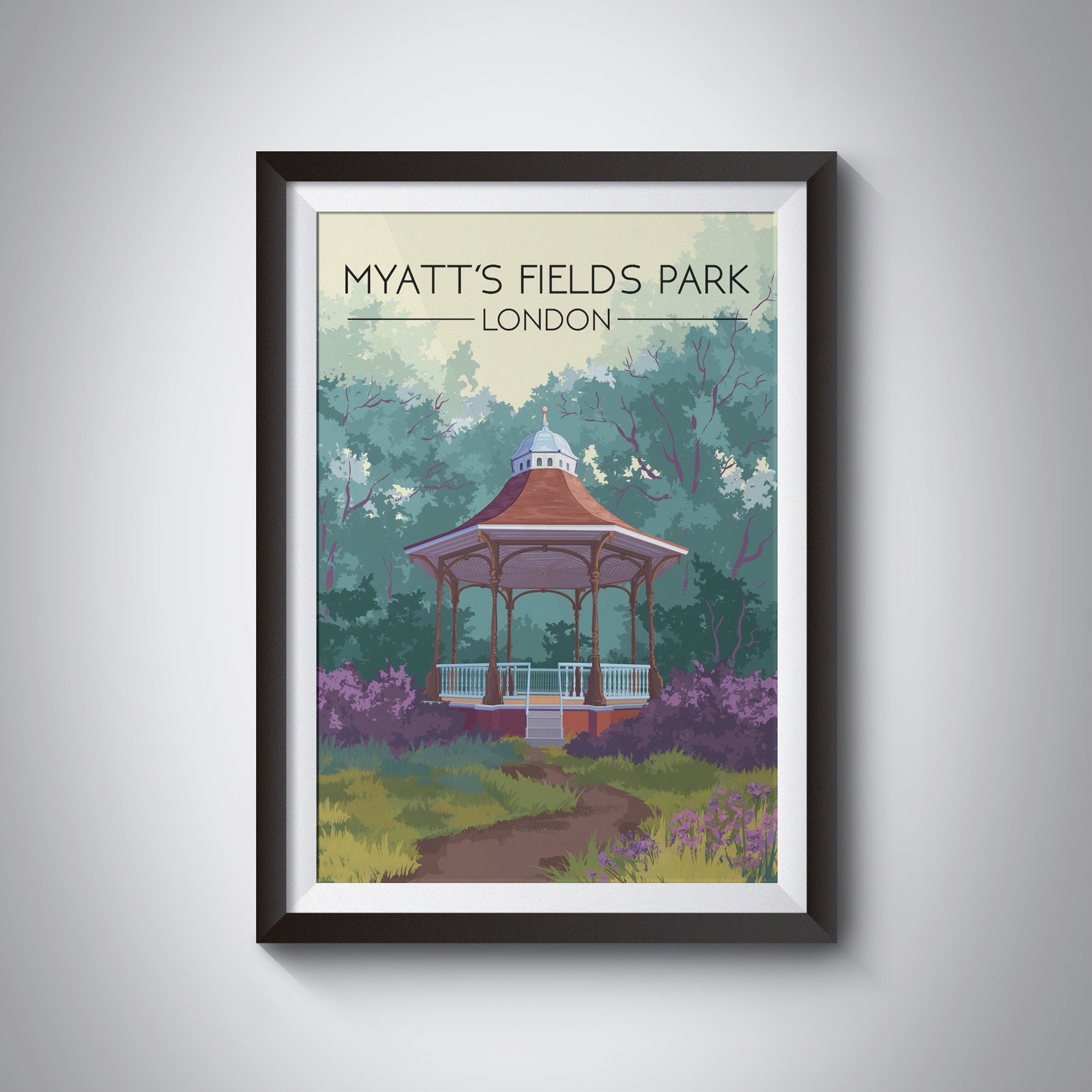 Myatt's Fields Park London Travel Poster