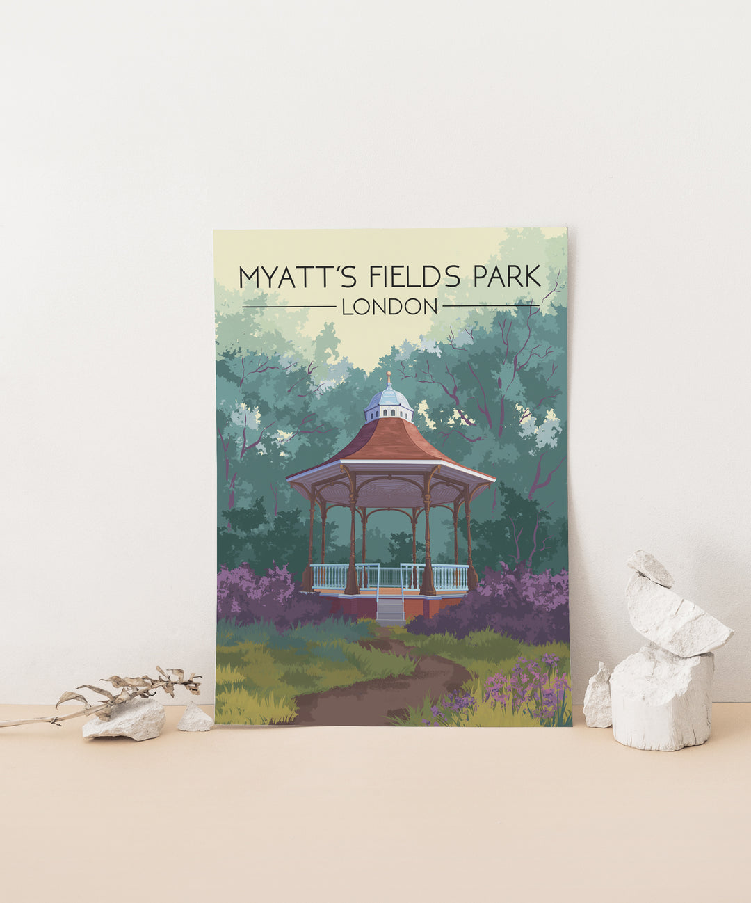 Myatt's Fields Park London Travel Poster